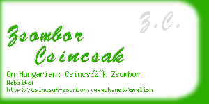 zsombor csincsak business card